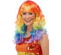 Smiffys Peluca glam de arcoíris Halloween, Carnaval