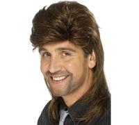 Smiffys Peluca Mullet 1980s Rocker Nylon Hombre Mujer Disfraz Accesorio