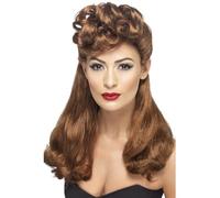 1940s Pin-Up Pelucas Disfraz Mujer 40s Mujer Disfraz Nuevo Peluca