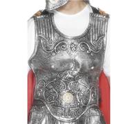 Smiffys Peto de legión romana, plateado, Caucho Deluxe Halloween