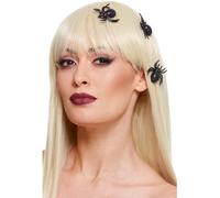 Smiffys Pinzas para el pelo de araña, 3 piezas, accesorio de disfraz de Halloween, accesorios de disfraz de araña