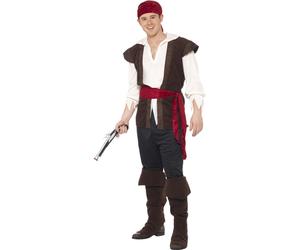 Smiffys Pirata Cubierta Mate Capitán Mar Envío Adulto Hombre Disfraz Halloween