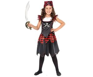 Smiffys Pirate Skull & Crossbones Girl Costume, Black (Size L)