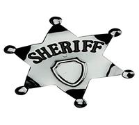 Smiffys Placa de estrella de Sheriff, Metal, 65mm