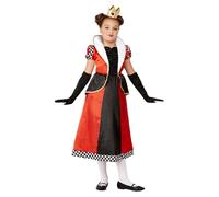 Smiffys Disfraz de Reina de corazones, Rojo, Vestido y diadema Halloween