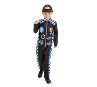 Smiffys Racing Driver Costume with Jumpsuit & Cap, Boys Fancy Dress, Child Dress