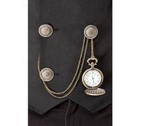Smiffys Reloj de bolsillo de los años 20, Oro y plata, No funciona, cadena, diseños surtidos Halloween, Carnaval