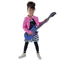 Smiffys Rockstar Glam Costume, Black with Top & Jacket, Girls Fancy Dress, Child Dress Up Costumes