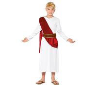 Smiffys Traje de Romano, blanca, con Hábito, Cinturón y Diadema Halloween, Carnaval
