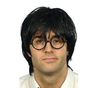 Smiffys Set de colegial, negro, con peluca y gafas Halloween