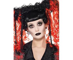 Smiffys Set de maquillaje gótico, incluye pintura para la cara, pintalabios y pestañas Halloween, Carnaval