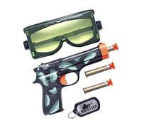 Smiffys Set de pistola militar, balas, gafas y placa de identificación