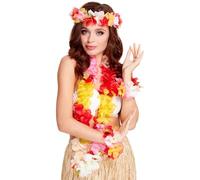 Smiffys Set hawaiano Deluxe, multicolor, con guirnalda, banda para la cabeza y pulsera Halloween