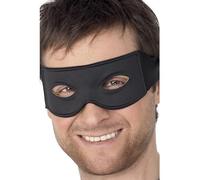 Smiffy's Smiffys Antifaz de bandido y corbata pañuelo, negro Halloween, Carnaval