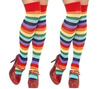 Smiffy's Smiffys Calcetines de payaso, largos multicolor Halloween, Carnaval (Paquete de 2)