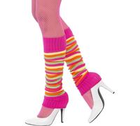 Colorido Neón Calentadores Disfraz Mujer 1980s SPORTS Baile Fiesta Disfraz