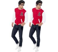 Smiffy's Smiffys Chaqueta de Atleta de Colegio de los 50 Halloween, Carnaval (Paquete de 2)