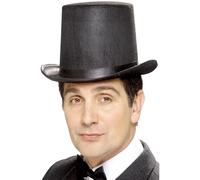 Smiffy's Smiffys Chistera, negra, fieltro con banda negra Halloween