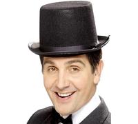 Smiffy's Smiffys Chistera, negro, fieltro con banda negra Halloween