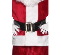 Smiffys Cinturón de Papá Noel, Negro, con hebilla dorada, 145cm/57in