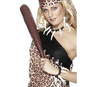 Smiffys Conjunto vudú, Blanco, con colmillos, collar, pendientes y brazalete