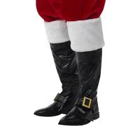 Smiffy's Cubrebotas Papá Noel deluxe, parte superior de piel para Halloween y Carnaval, Negro