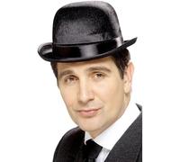 Smiffy's Smiffys Cuentos de la Antigua Inglaterra bombín Indestructible, Negro, Acabado Satinado Halloween, Carnaval