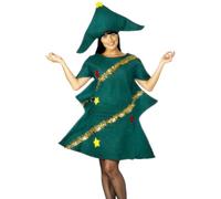 Smiffy's Smiffys Disfraz de árbol de Navidad, Verde, con túnica y gorro Halloween, Carnaval