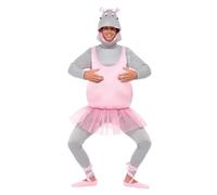 Smiffy's Smiffys Disfraz de bailarina hipopótamo, Rosa, con parte de arriba, pantalón, adorno para la cabeza y fundas para los zapatos Halloween
