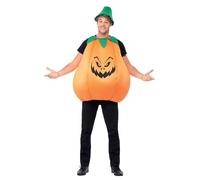 Smiffy's Smiffys Disfraz de calabaza, Naranja y verde, con tabardo y sombrero Halloween, Carnaval