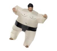 Smiffy's Smiffys Disfraz de luchador de sumo, body hinchable con adorno para la cabeza Halloween, Carnaval