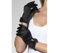 Smiffy's Smiffys Guantes, Cortos, Negro, con Lazo Halloween, Carnaval