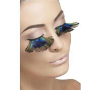 Smiffy's Smiffys Pestañas, plumas de pavo real, contiene pegamento