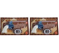 Smiffy's Smiffys Pistola de Agua del Oeste, Pistola, con Funda de Pistola y cinturón Halloween, Carnaval (Paquete de 2)