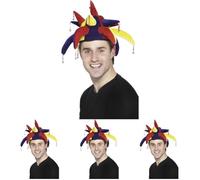 Smiffy's Smiffys Sombrero de bufón, con campanillas Halloween, Carnaval (Paquete de 4)