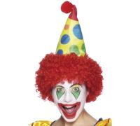 Smiffy's Smiffys Sombrero de payaso, con peluca Halloween, Carnaval