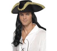 Smiffy's Smiffys Sombrero de pirata, Negro Halloween, Carnaval