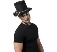 Smiffys Sombrero de copa de espantapájaros de yute, con cuerda Halloween, Carnaval