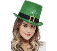 Smiffys Sombrero de copa del Día de San Patricio, Motivo de trébol Halloween