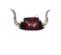 Smiffys Sombrero de cuerno Voodoo, con plumas