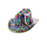 Smiffys Fever Deluxe Sequin Cowboy Hat, Rainbow