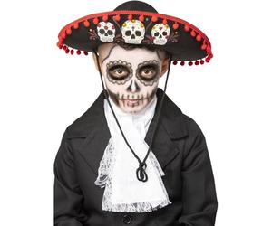 Smiffys Sombrero estampado Día de Muertos para niño Halloween, Carnaval