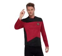 Smiffys Star Trek, Uniforme Comando de La próxima generación, Granate, Parte superior Halloween