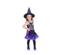 Smiffys Starry Night Witch Costume Dress & Hat, Halloween Child Fancy Dress, Wit