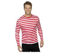 Smiffys Stripy T-Shirt, Red (Size M)