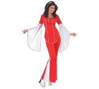 Smiffys Super Trooper Costume, Red with Top and Trousers, 1970's Disco Fancy Dress, Adult Dress Up Costumes