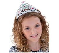 Smiffys Tiara con joyas en forma de flor, plateada Halloween, Carnaval