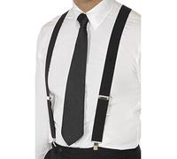 Negro Elástico Tirantes Clip de Metal Gánster 20S Disfraz Hombre Azules Hermanos