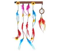 Smiffys Tocado hippie de atrapasueños con plumas y flores, disfraz de los años 60, sombreros de vestir de los años 60