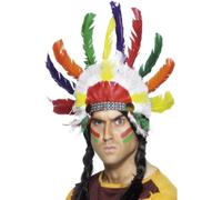 Smiffys Tocado Inspirado por los Americanos nativos, Multicolor, Sitting Bull Halloween
